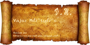 Vajsz Mátyás névjegykártya